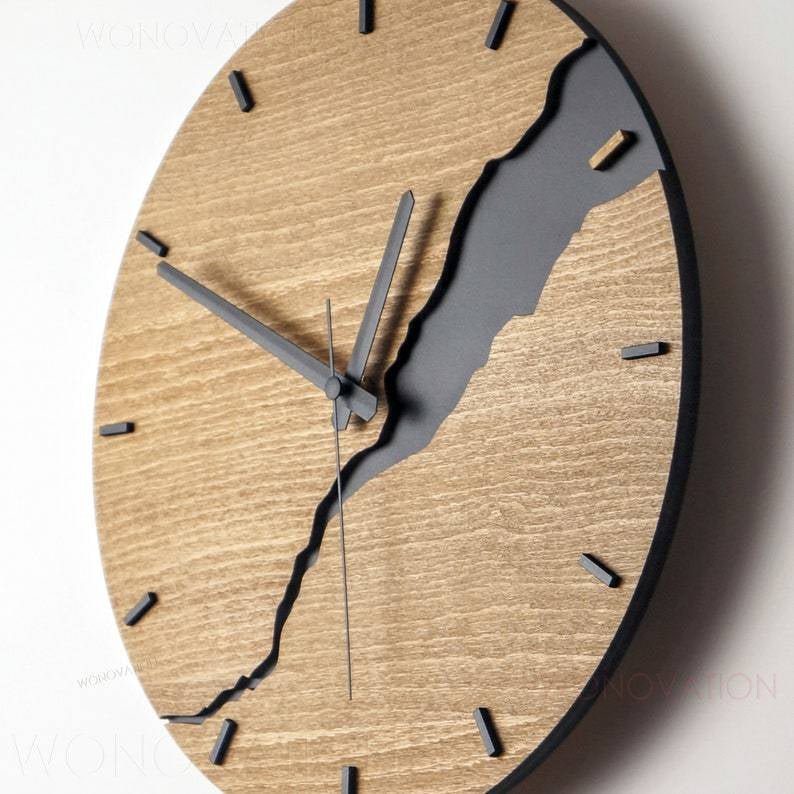Houten Wandklok 30x30cm met Modern Minimalistisch Design | Sansoti