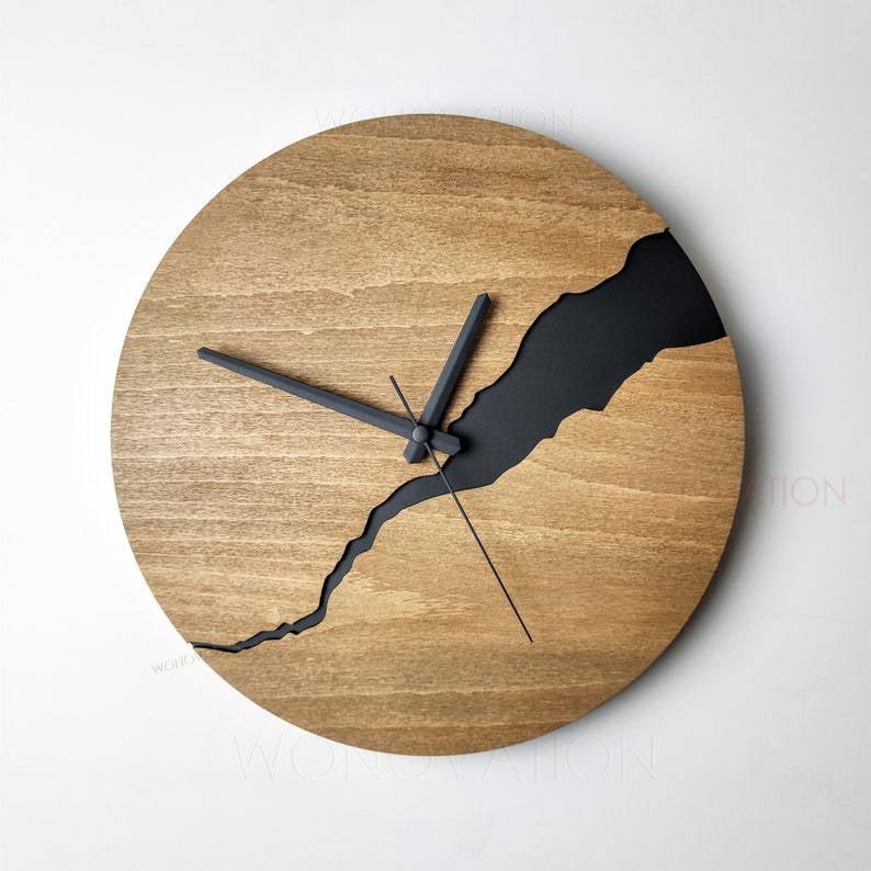 Houten Wandklok 30x30cm met Modern Minimalistisch Design | Sansoti