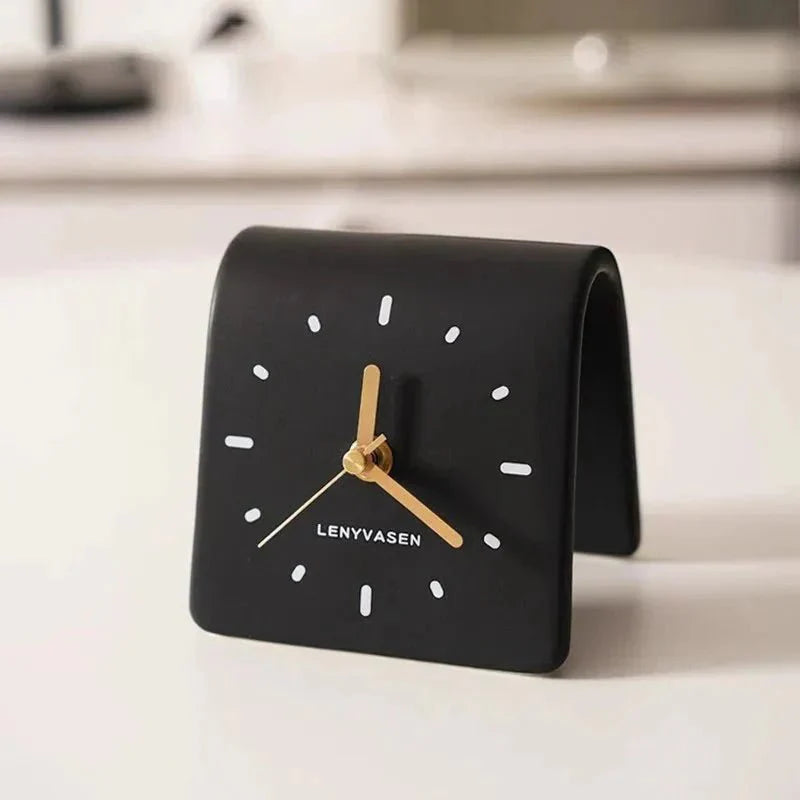 Keramische Bureauklok Met Stil Quartz Uurwerk Voor Bureau En Nachtkastje | Sansoti