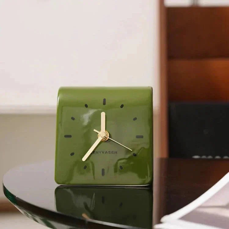 Keramische Bureauklok Met Stil Quartz Uurwerk Voor Bureau En Nachtkastje | Sansoti