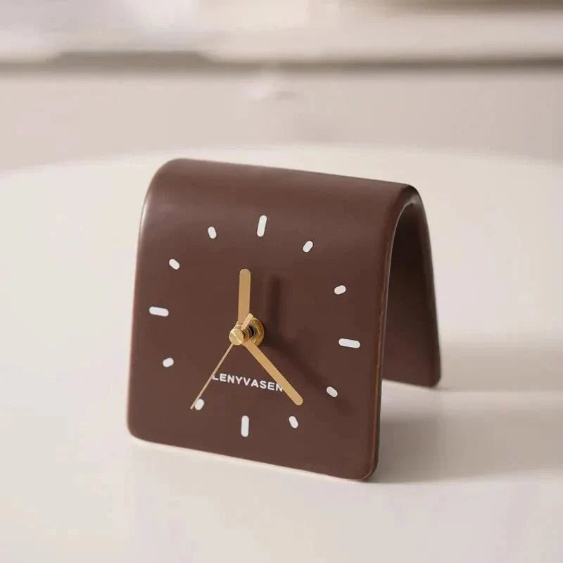 Keramische Bureauklok Met Stil Quartz Uurwerk Voor Bureau En Nachtkastje | Sansoti