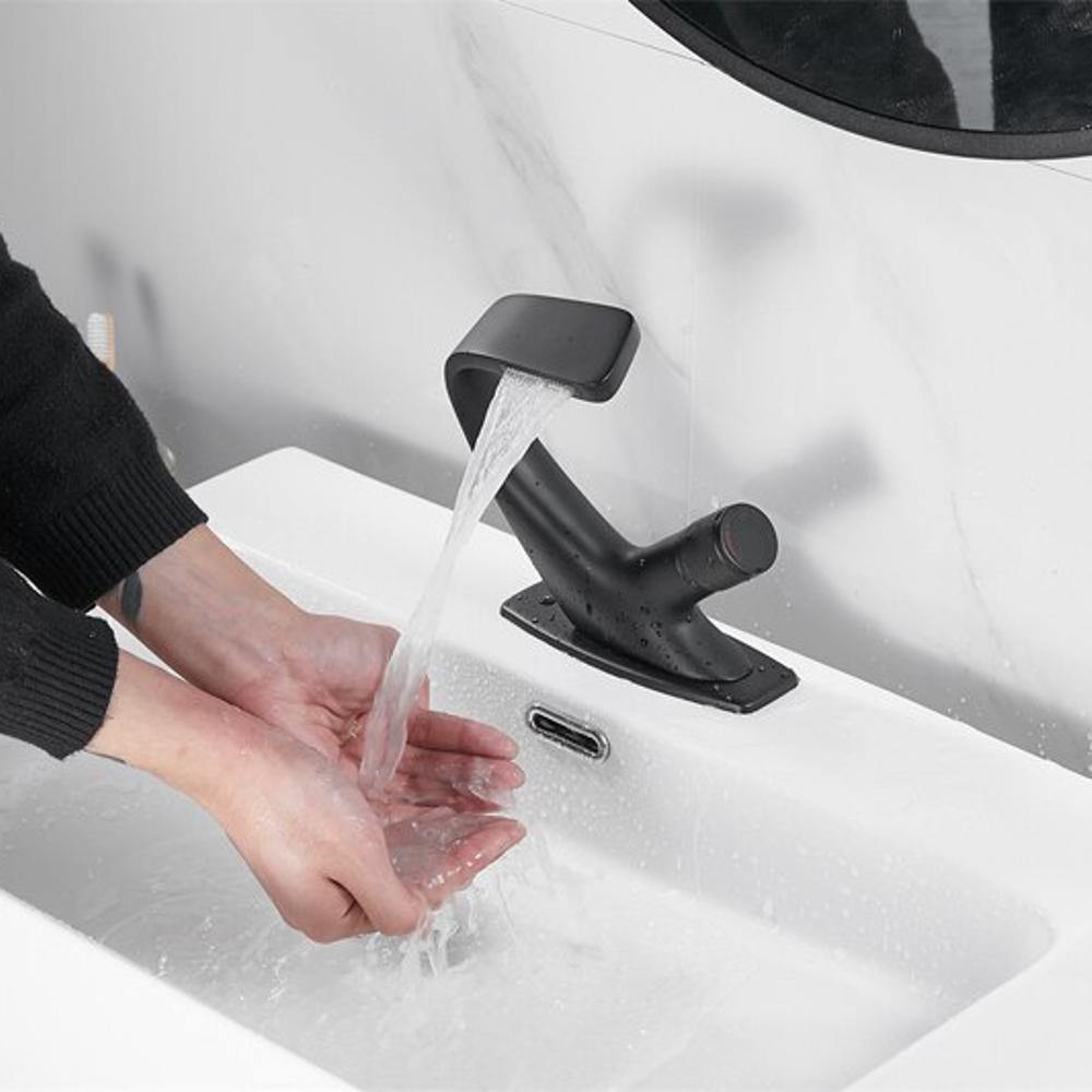 Waschtischarmatur mit Wasserfallauslauf und Einhebeldesign für Badezimmer | Restfield