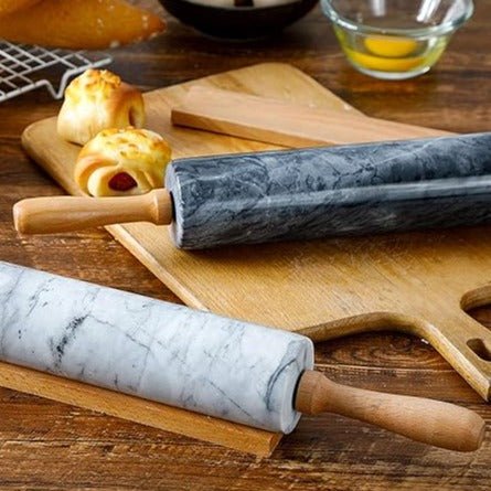 Marmor-Nudelholz mit Holzgriffen für Backen und Patisserie | Restfield