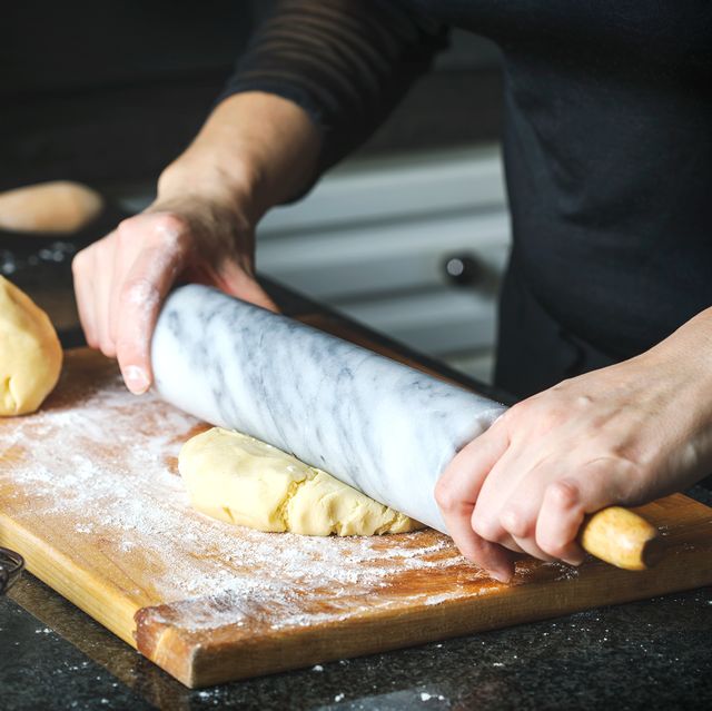 Marmor-Nudelholz mit Holzgriffen für Backen und Patisserie | Restfield