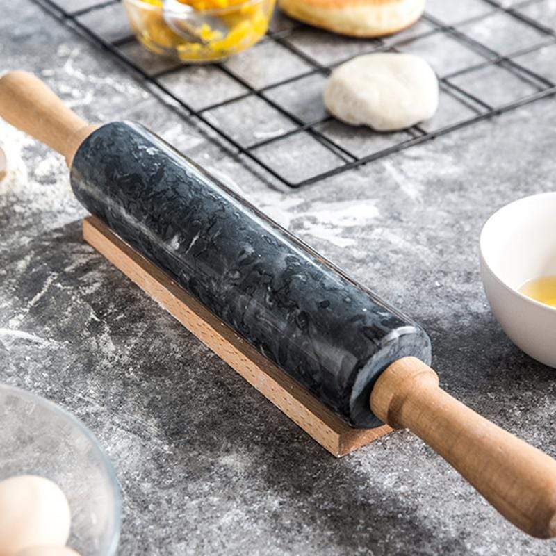 Marmor-Nudelholz mit Holzgriffen für Backen und Patisserie | Restfield