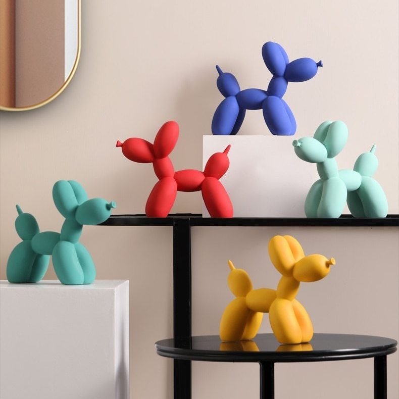 Decoratief ballon hond beeld van resin voor moderne woondecoratie | Sansoti