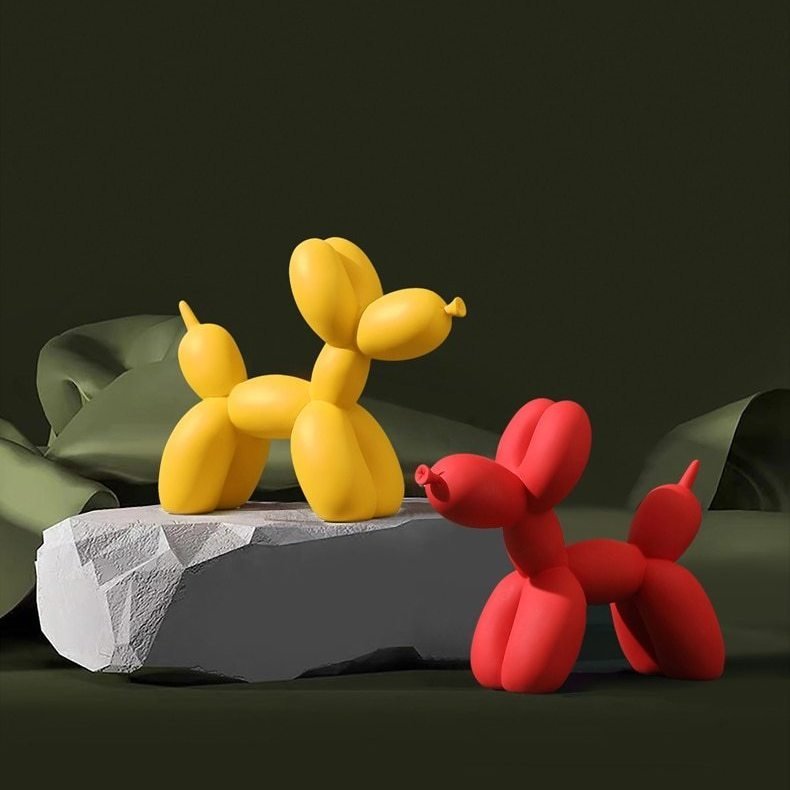 Decoratief ballon hond beeld van resin voor moderne woondecoratie | Sansoti