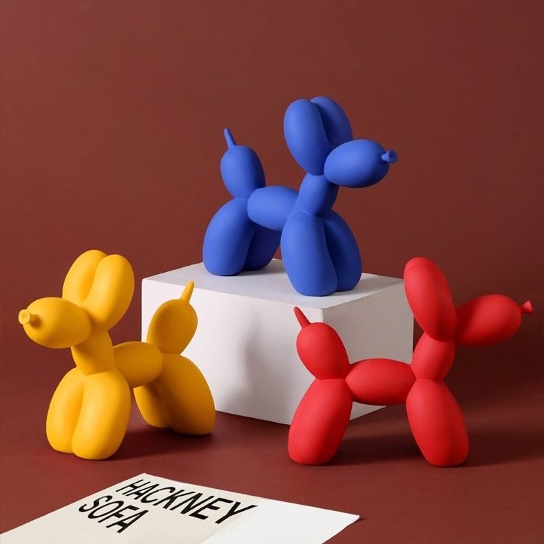 Decoratief ballon hond beeld van resin voor moderne woondecoratie | Sansoti