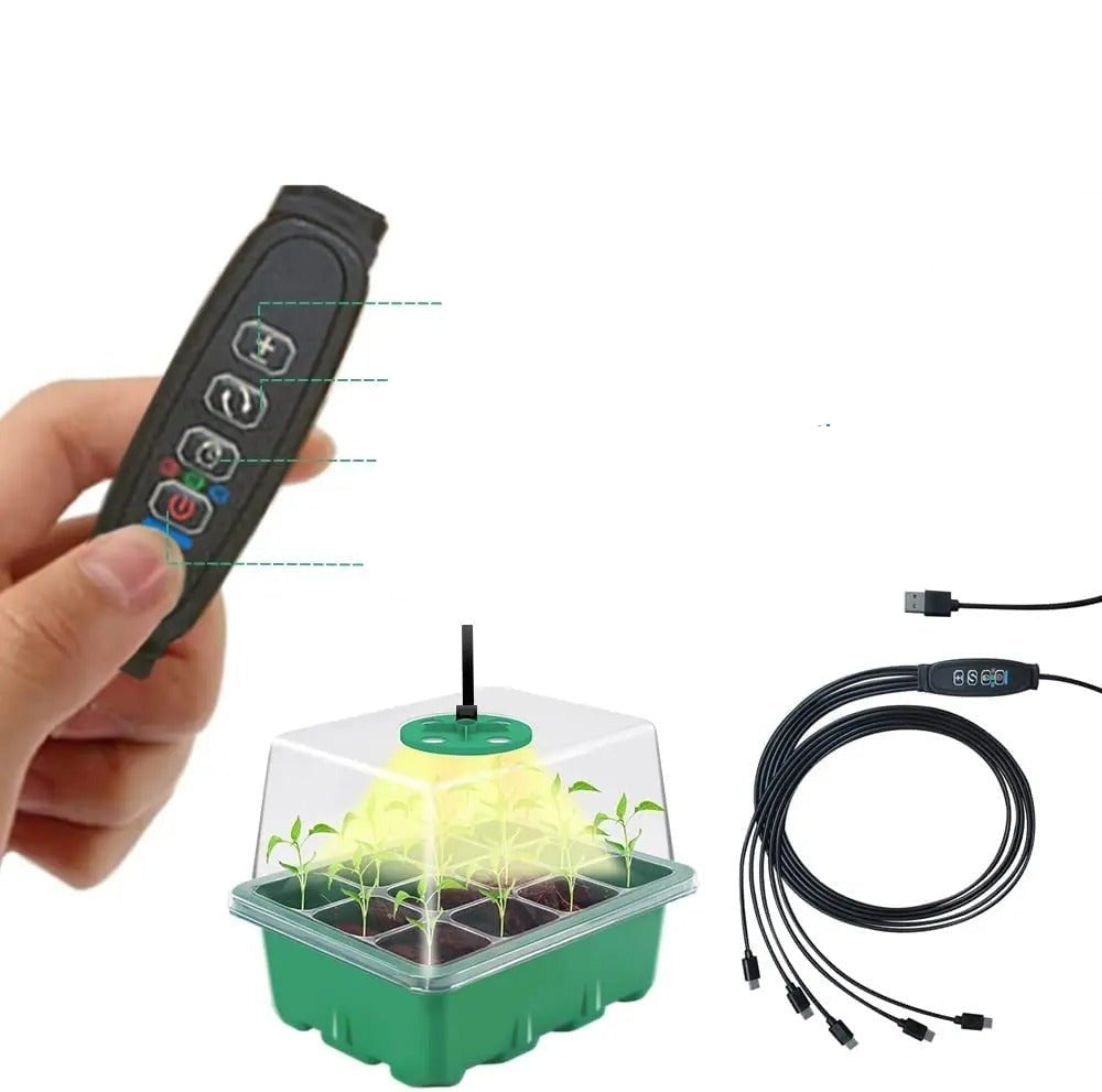 Zaaitray met Groeilamp LED voor Zaailingen en Stekjes Binnen Buiten Kweekbak Groeisysteem Tuinbouw Moestuin | Sansoti