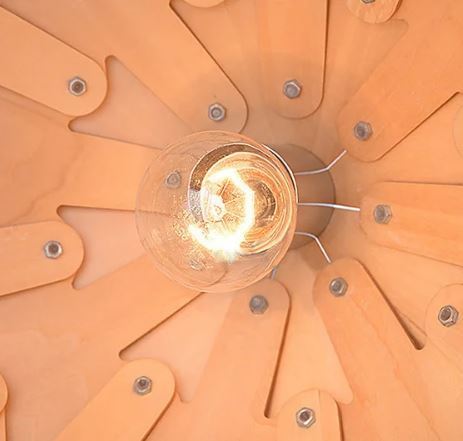 Eikenhouten Hanglamp met Kristal en Verstelbare Kabel – Scandinavische Verlichting | Sansoti