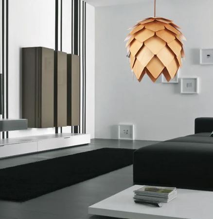 Eikenhouten Hanglamp met Kristal en Verstelbare Kabel – Scandinavische Verlichting | Sansoti