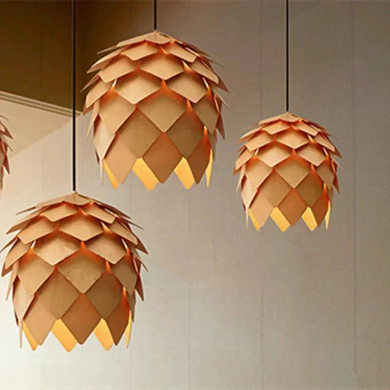 Eikenhouten Hanglamp met Kristal en Verstelbare Kabel – Scandinavische Verlichting | Sansoti