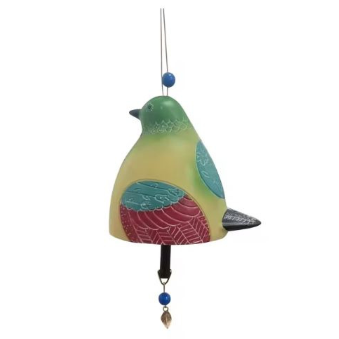 Hand-Painted Bird Clock Wind Chime Made of Resin for Garden and Balcony 6 Nature-Themed Designs with Cord Decoration | Sansoti