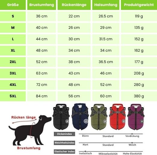 Hondenjas met Geïntegreerd Tuigje Waterdicht Winterwarm Reflecterend voor Honden Outdoor Wandeling Veiligheid | Sansoti