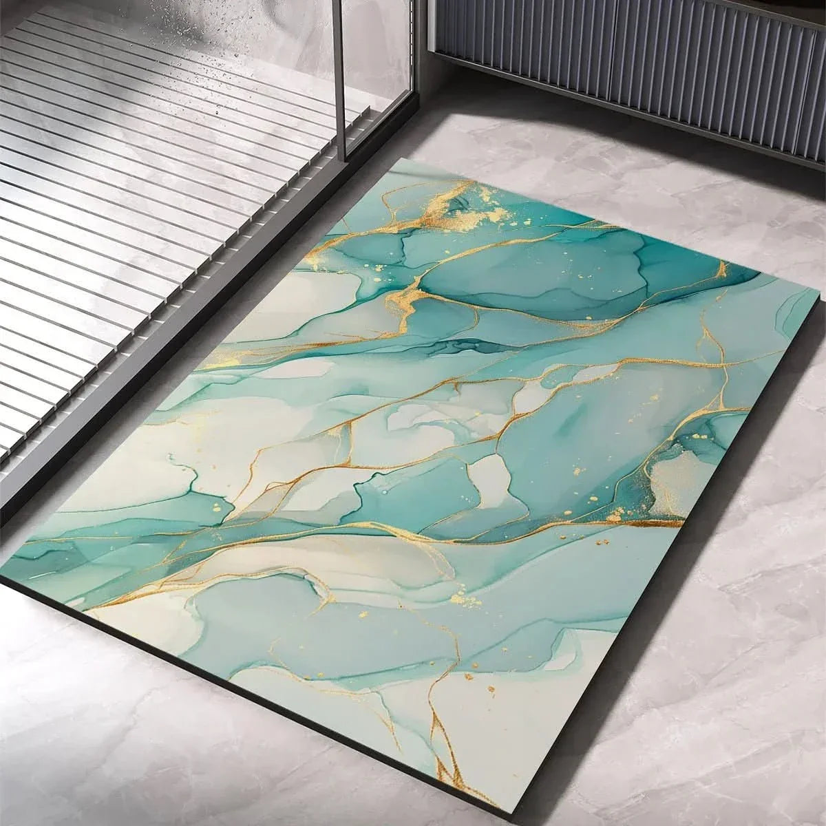Diatomaceous Earth Bath Mat, Quick-Drying, Non-Slip, Absorbent, Modern Design for Shower and Bathroom Wellness | Sansoti