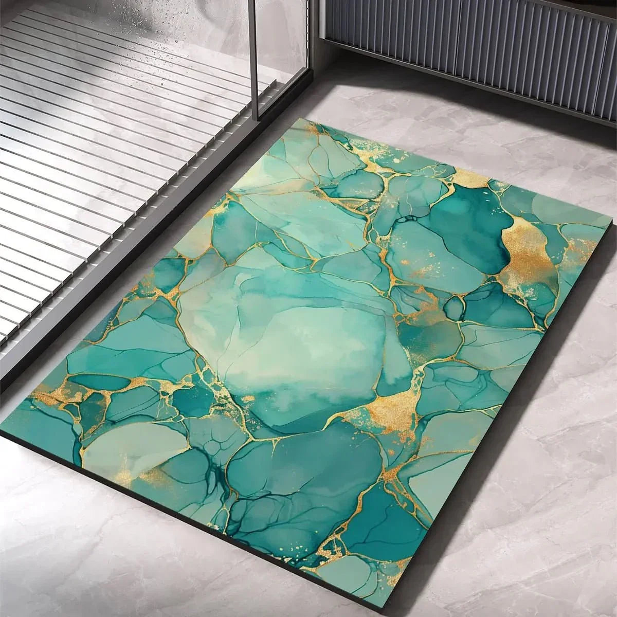 Diatomaceous Earth Bath Mat, Quick-Drying, Non-Slip, Absorbent, Modern Design for Shower and Bathroom Wellness | Sansoti