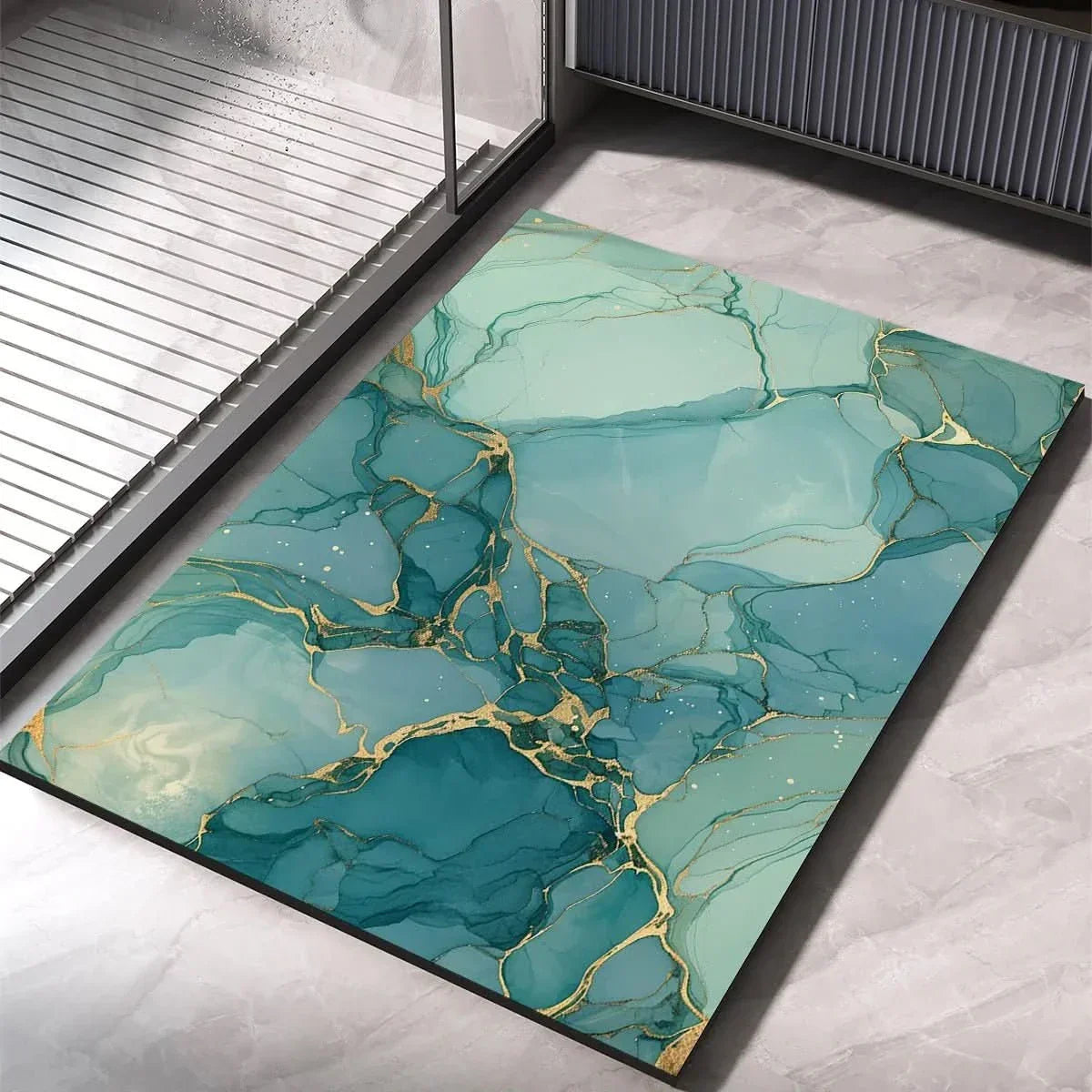 Diatomaceous Earth Bath Mat, Quick-Drying, Non-Slip, Absorbent, Modern Design for Shower and Bathroom Wellness | Sansoti