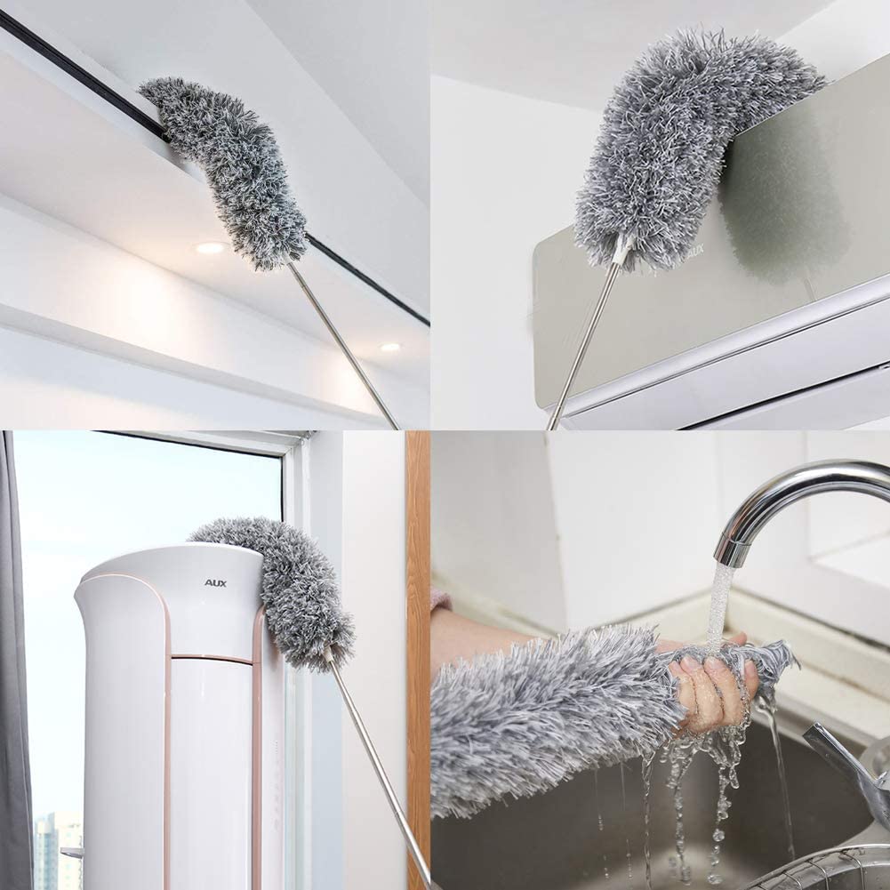 Telescopische Plumeau Uitschuifbaar 86-280 cm Microvezel Plafond Hoge Plekken Stofafnemer Plumeaustaaf Lang Schoonmaakmiddel Vloer tot Plafond | Sansoti