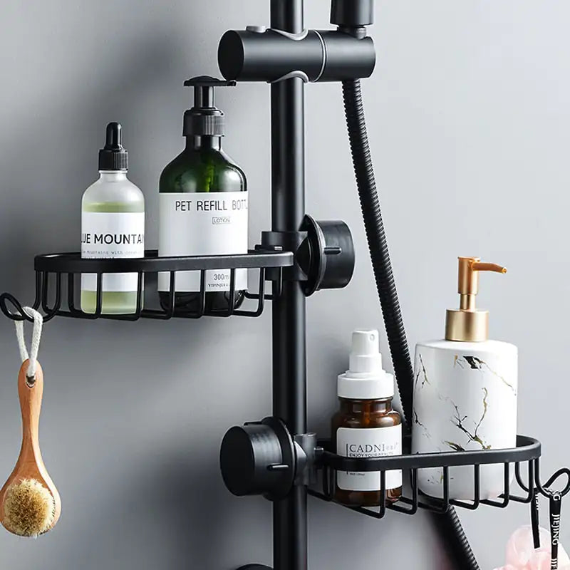 Doucheplank voor Douchekop Roestvrij Metaal Zeephouder Opbergrek Badkamer Shampoohouder Bevestiging Zonder Boren Hangend Organizer | Sansoti