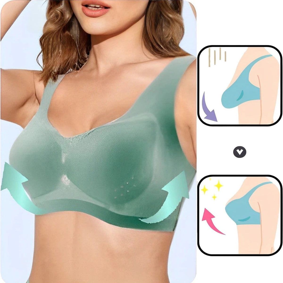 Naadloze Comfort BH Zonder Beugel Zijdezacht Ademend Vormgevend Lingerie Dames M-XXXL Dagelijks Draagcomfort | Sansoti