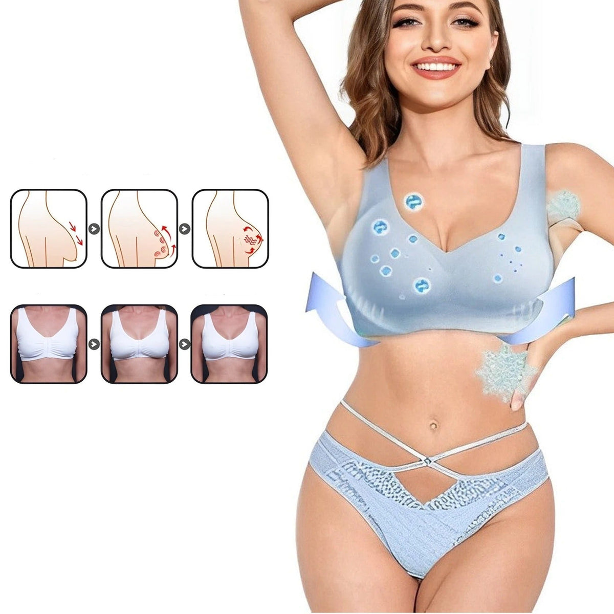 Naadloze Comfort BH Zonder Beugel Zijdezacht Ademend Vormgevend Lingerie Dames M-XXXL Dagelijks Draagcomfort | Sansoti