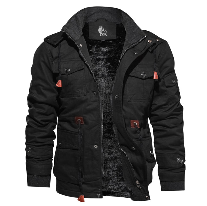 Veste d’hiver en coton pour homme avec capuche amovible, matelassée et imperméable, pour les activités en plein air | Sansoti