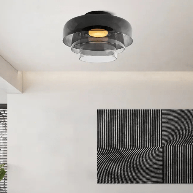 Moderne dreifarbige LED-Glas-Deckenleuchte im skandinavischen Design für Esszimmer und Wohnzimmer, Schlafzimmerbeleuchtung | Sansoti