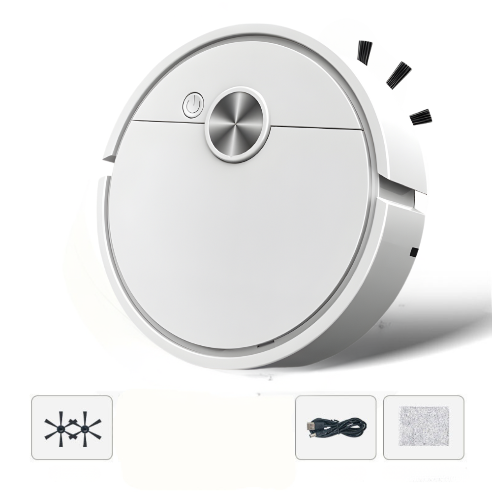 Autonomous Triple Floor Cleaning Robot USB Rechargeable Vacuuming Sweeping Mopping Hard Floors Compact Design | Sansoti