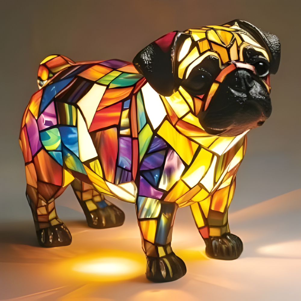 Decoratieve Tafelverlichting met Gekleurd Glasmozaïek – Wolf, Schildpad, Leeuw, Olifant – Sfeervolle Tafellamp 15cm | Sansoti