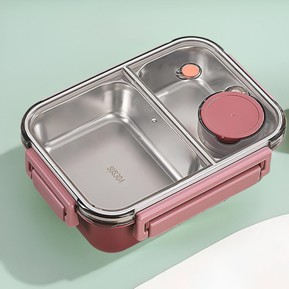 Isolerende Lunchbox Roestvrijstaal 850ml Lekvrij Warmhoudbox Thermo Voedseltrommel Werk School Reizen Meerdere Vakken | Sansoti