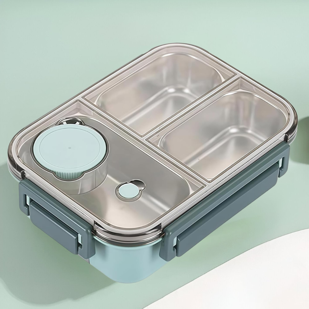 Isolerende Lunchbox Roestvrijstaal 850ml Lekvrij Warmhoudbox Thermo Voedseltrommel Werk School Reizen Meerdere Vakken | Sansoti