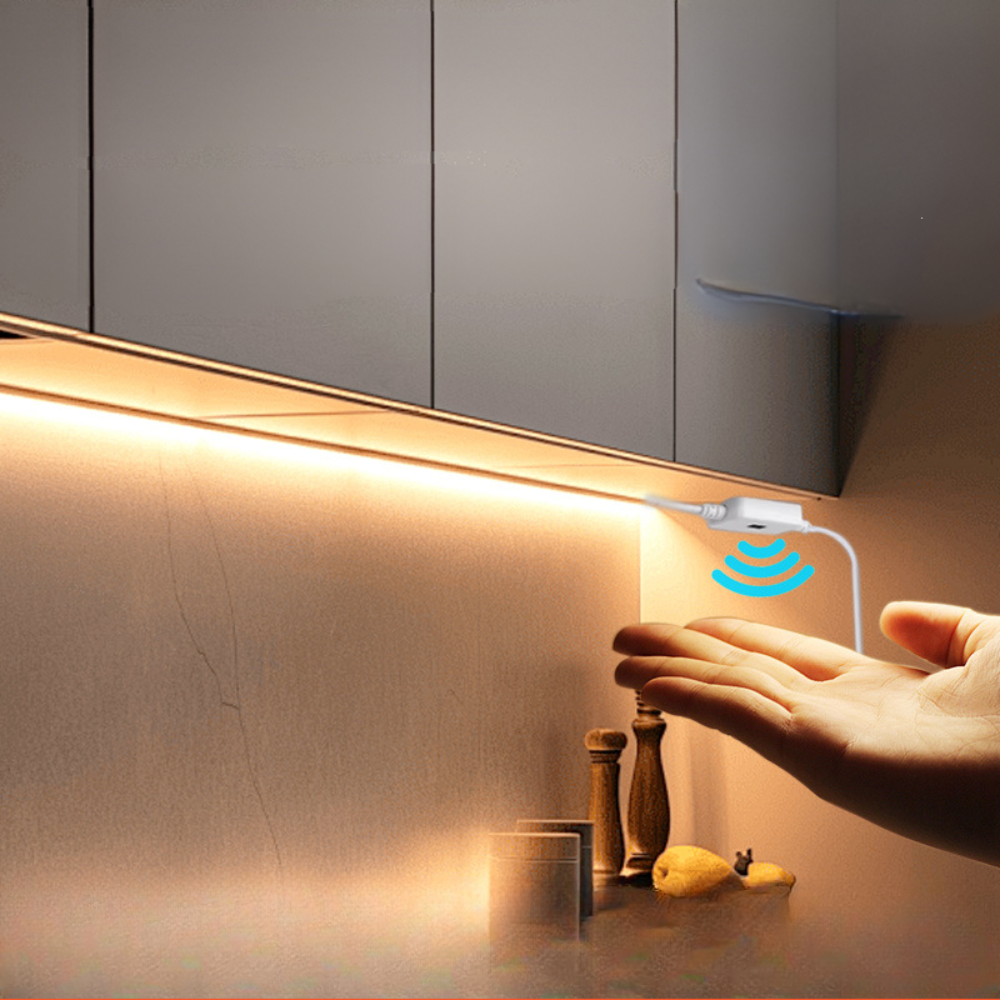 Bewegingssensor LED Flexibele Lichtstrip Binnen USB Batterij Waterdicht Kastverlichting Trapverlichting Handscanner Automatische Dimbare Stripverlichting Verlichtingsstrip Warm Koel Wit 1m 2m 3m 5m | Sansoti