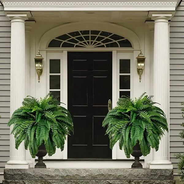 Kunstmatige Varen Hangplant UV-Bestendig PVC Groen Cascaderend voor Pot Mand Balkon Terras Binnen Buiten | Sansoti