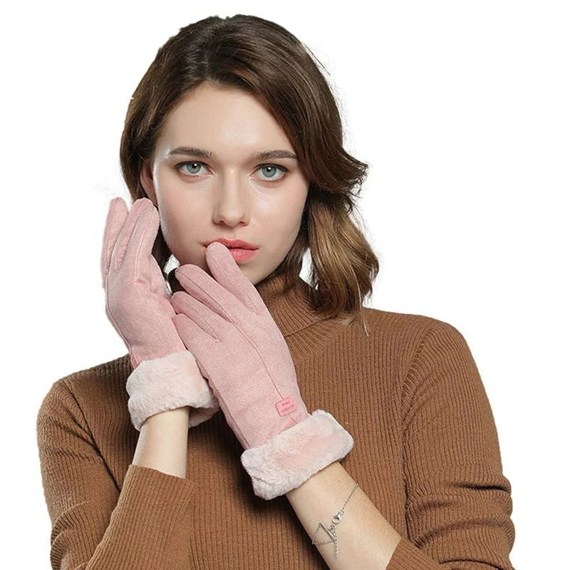 Touchscreen Winter Gloves for Women – Windproof and Warm with Wool Lining for Smartphone Use | Sansoti
