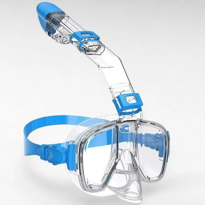 Masque de plongée avec tuba à embout sec, vue panoramique à 180° pour adultes et enfants, natation et snorkeling | Sansoti