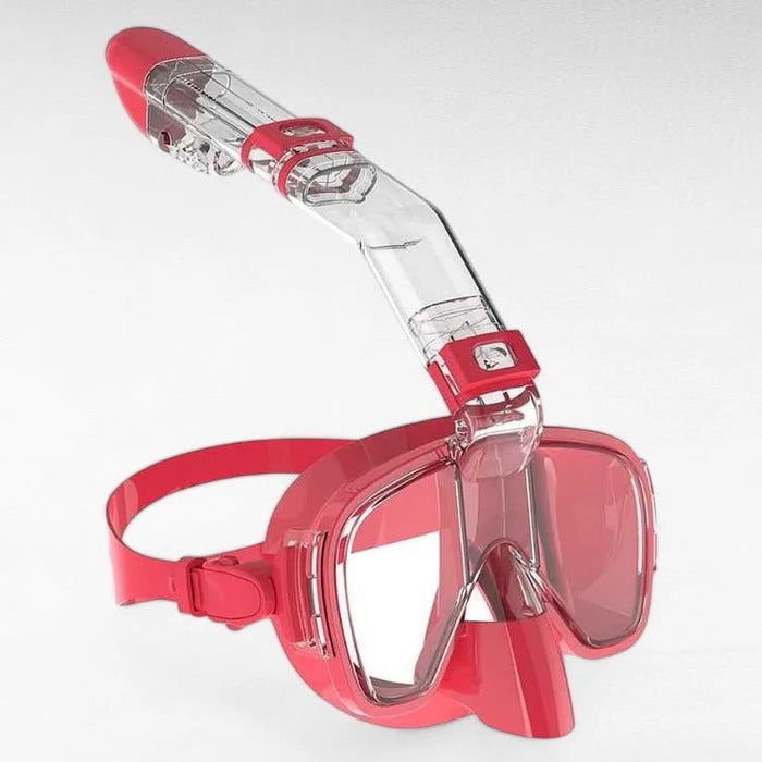 Masque de plongée avec tuba à embout sec, vue panoramique à 180° pour adultes et enfants, natation et snorkeling | Sansoti