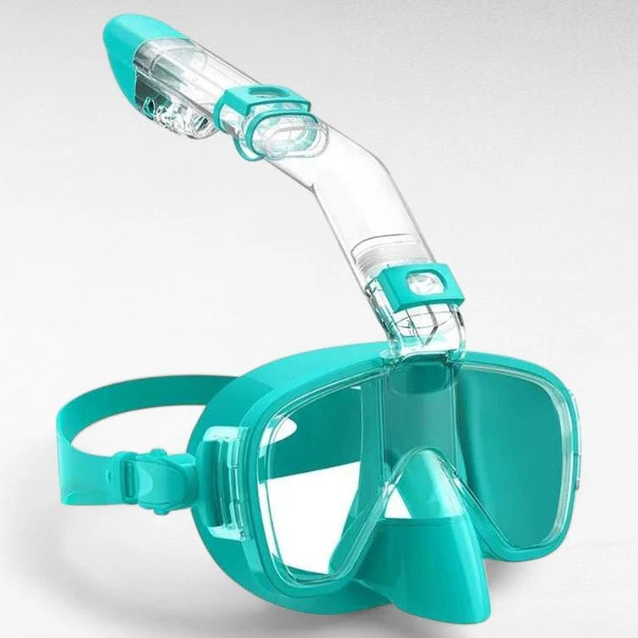 Masque de plongée avec tuba à embout sec, vue panoramique à 180° pour adultes et enfants, natation et snorkeling | Sansoti