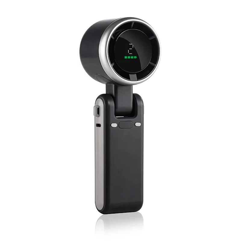 Opvouwbare Handventilator met Digitaal Display – 5 Snelheden, 180° Verstelbaar & Draagbaar voor Thuis | Sansoti
