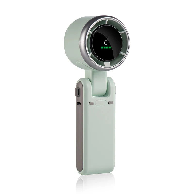 Opvouwbare Handventilator met Digitaal Display – 5 Snelheden, 180° Verstelbaar & Draagbaar voor Thuis | Sansoti