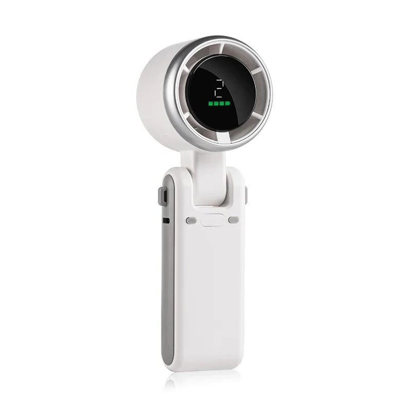 Opvouwbare Handventilator met Digitaal Display – 5 Snelheden, 180° Verstelbaar & Draagbaar voor Thuis | Sansoti