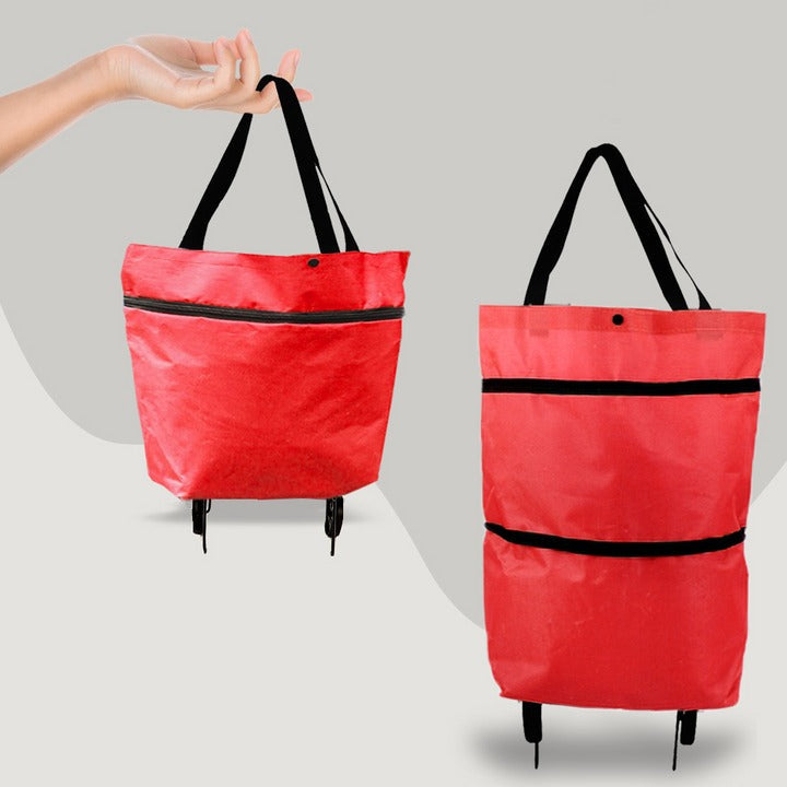 Sac de courses pliable à roulettes, chariot à provisions, léger, spacieux et portable pour le transport des courses | Sansoti