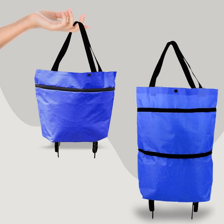Sac de courses pliable à roulettes, chariot à provisions, léger, spacieux et portable pour le transport des courses | Sansoti