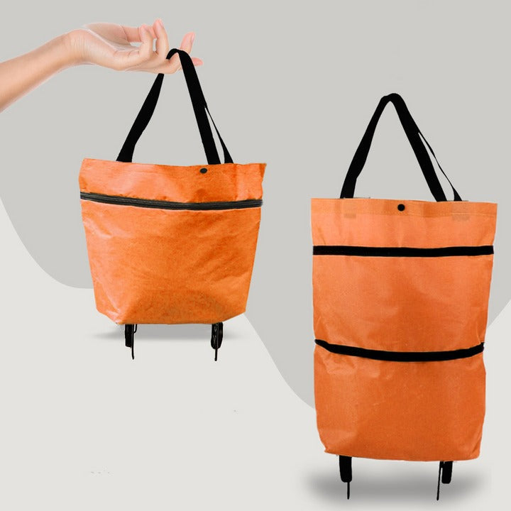 Sac de courses pliable à roulettes, chariot à provisions, léger, spacieux et portable pour le transport des courses | Sansoti