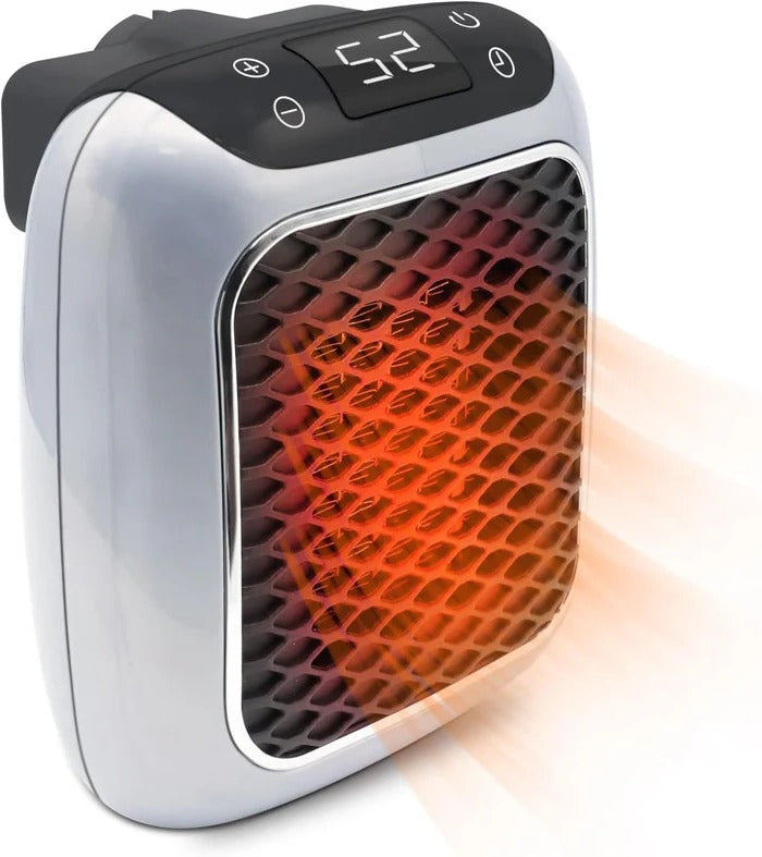 Compact Ceramic Heater, Electric 800W Plug-in Outlet Heater for Bedroom and Office, Gray | Sansoti