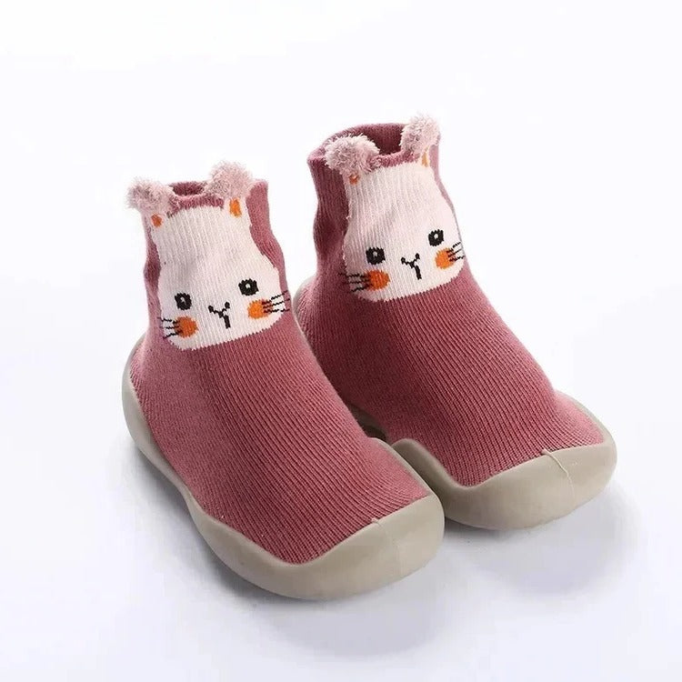 Non-Slip House Socks for Babies and Toddlers with Soft Soles, Animal Prints, Warm Indoor Footwear, Comfort | Sansoti