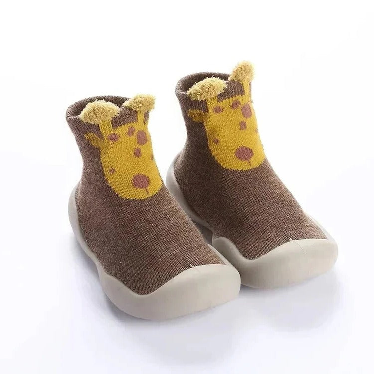 Non-Slip House Socks for Babies and Toddlers with Soft Soles, Animal Prints, Warm Indoor Footwear, Comfort | Sansoti