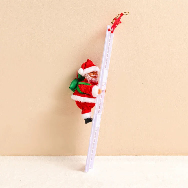 Climbing Santa Claus Decoration with Ladder, Lights, Music and Moving Figure, Christmas Holiday Animation, Christmas Decoration | Sansoti