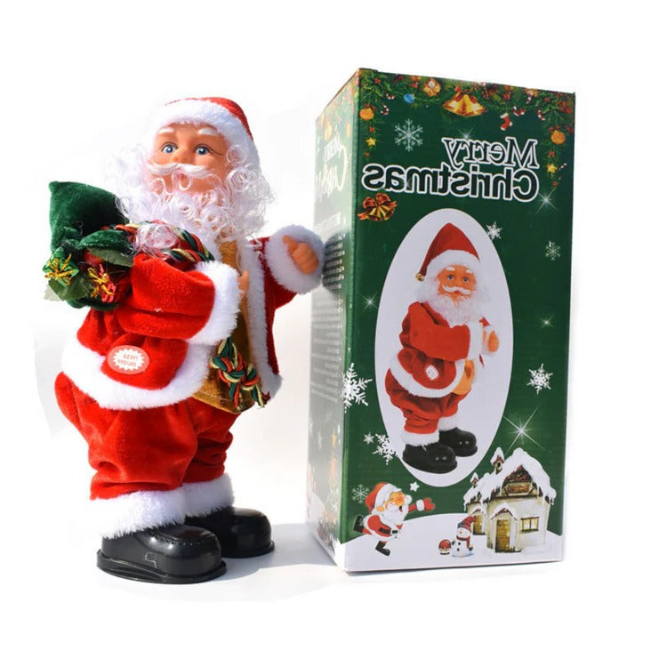 Climbing Santa Claus Decoration with Ladder, Lights, Music and Moving Figure, Christmas Holiday Animation, Christmas Decoration | Sansoti