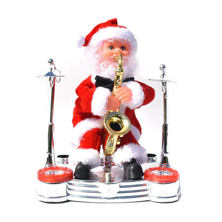 Climbing Santa Claus Decoration with Ladder, Lights, Music and Moving Figure, Christmas Holiday Animation, Christmas Decoration | Sansoti