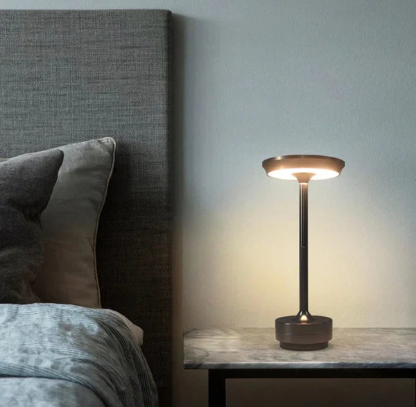 Dimmable Rechargeable Table Lamp Waterproof Metal Touch Control Wireless LED Ambient Lighting Mood Lamp | Sansoti